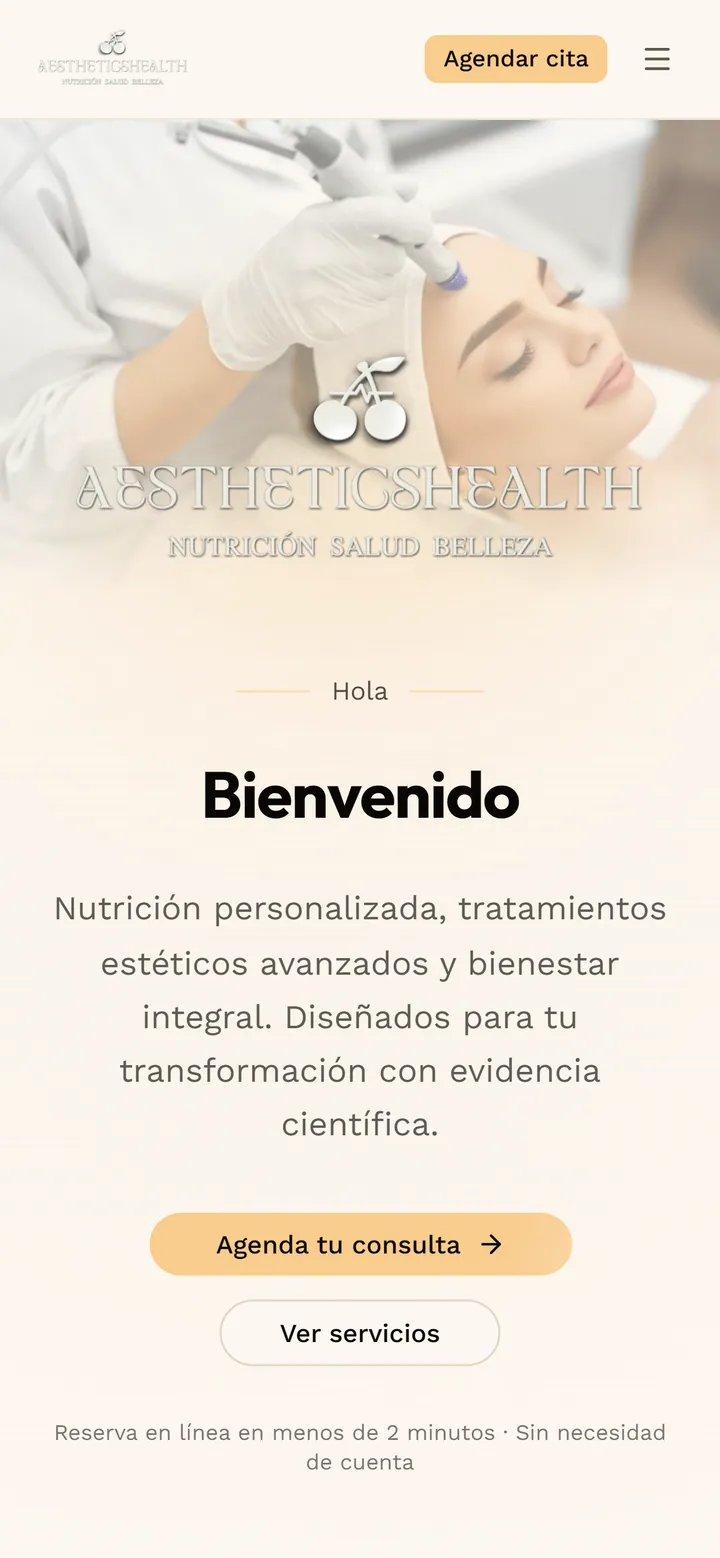 AestheticHealth: Página de la clínica