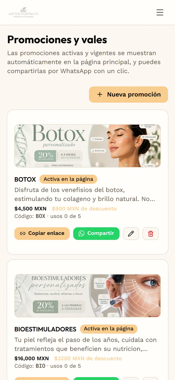 AestheticHealth instalada como app