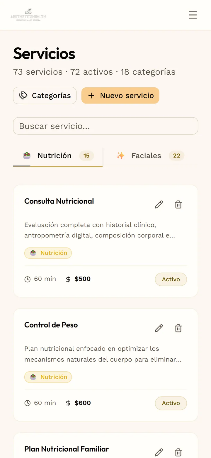 AestheticHealth: Servicios