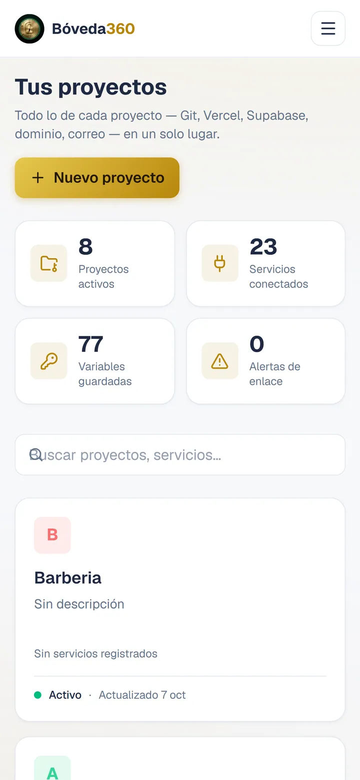 Bóveda360 instalada como app