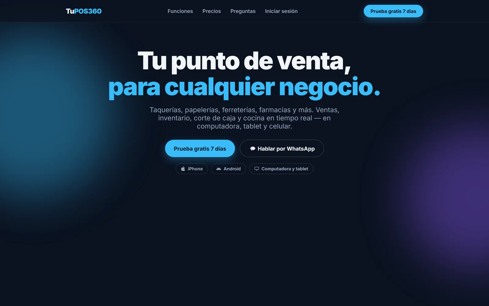 TuPOS360: Página de TuPOS360