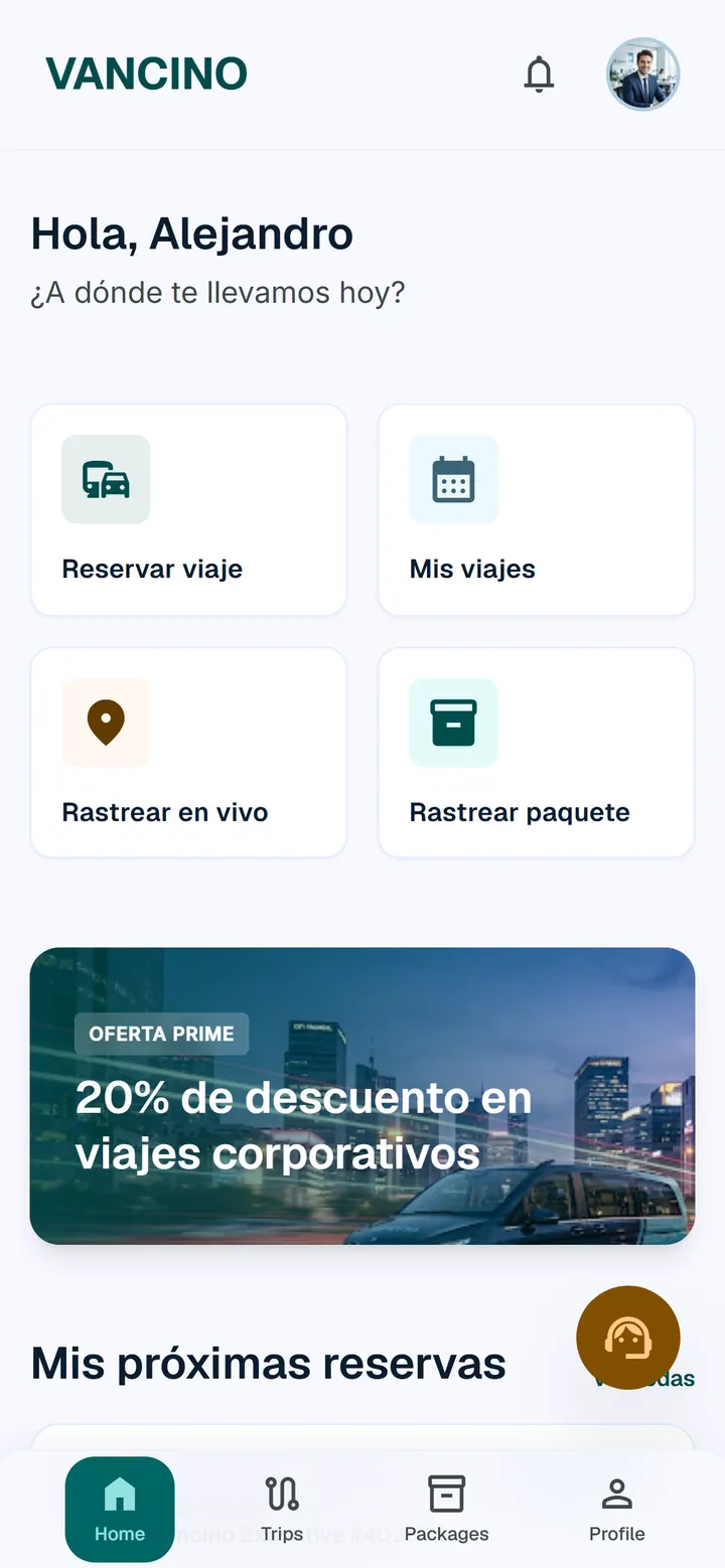 Vancino: Panel del pasajero